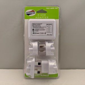 American Tourister 4 Port USB Travel Adapter & 4 Universal AC 🆕